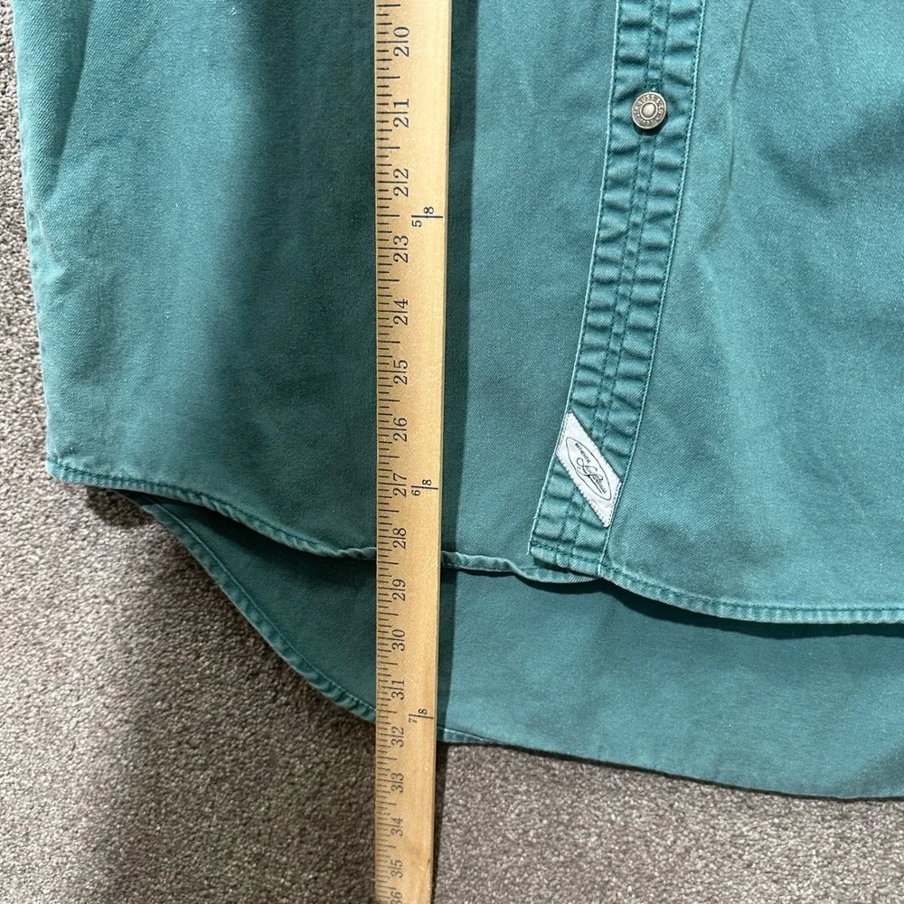 Levi Strauss Mens Long Sleeve Button Down Shirt Teal Green Cotton Twill XL